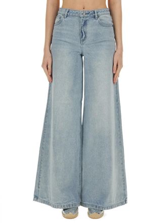 Michael Michael Kors Wide Leg Cotton Jeans - Blue