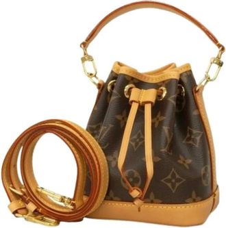 Louis Vuitton Pre-owned Bucket Bags, female, Brown, Size: ONE SIZE Pre-owned Canvas Bucket Bag