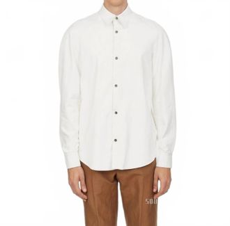 Ferragamo Napa Leather Shirt In White