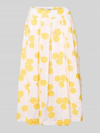 0039 Italy 0039 Italy Midirock mit floraler Allover-Applikation Modell Kylie in GELB, Gr&ouml;&szlig;e XXL