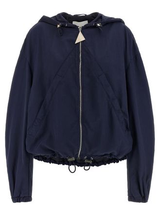 The Attico Blue Hooded Bomber Jacket