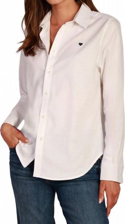 Dylan Oxford Long Sleeve Blouse In White