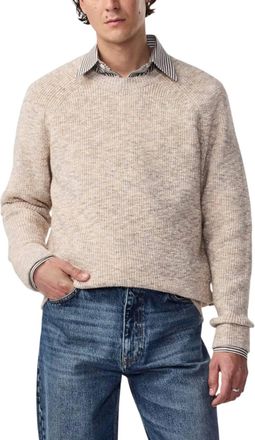 Nn.07 Jacobo Boucle Crew Neck Sweater In White Pepper