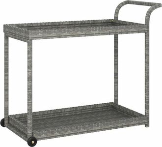vidaXL Carrito De Bar Rat&aacute;n Sint&eacute;tico Gris 100x45x83 Cm Vidaxl