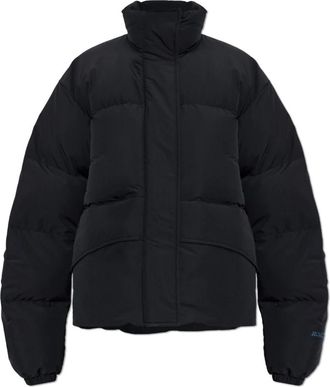 Jil Sander Donsjack met opstaande kraag - Dames - Gewatteerde jassen - Zwart - M - Leer - Jassen