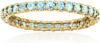 Ross-Simons Swiss Blue Topaz Eternity Band in 14kt Yellow Gold