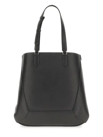 Alexander McQueen Mens Tote Bag The Edge Black Leather Shoulder