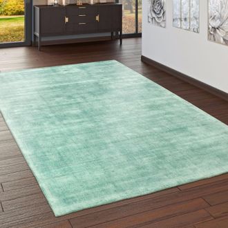 Paco Home Paco Home - Alfombra A Mano Alta Calidad Viscosa Vintage De Moda Color Pastel Verde 80x150 Cm