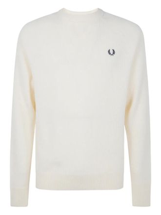 Fred Perry logo-embroidered crew-neck sweater - Toni neutri