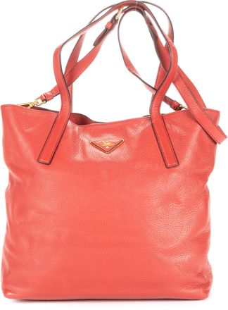 Prada Pre-owned Womens Open Tote Shoulder Bag - Red - One Size