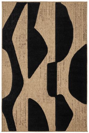 Nazar Rugs Alfombra aspecto yute motivo gráfico en relieve - negro - 120x170 cm