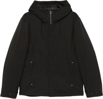 Woolrich Jas met capuchon en ritssluiting - Heren - Jassen - Zwart - Maat: L Zijde