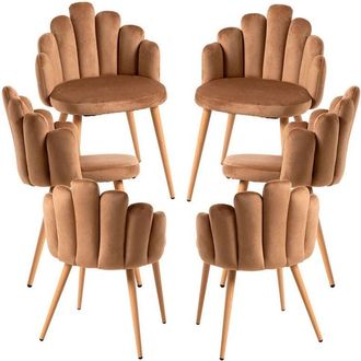 Regalos Miguel Regalos Miguel - Packs Sillas Comedor - Pack 6 Sillas Hand Terciopelo - Marr&oacute;n