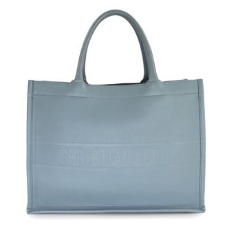 Dior Gray Leather Handbag Tote Bag (Pre-Owned)