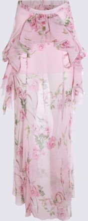 Blumarine Pink Silk Skirt