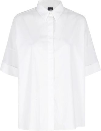Fay Shirt met korte mouwen - Dames - Overhemden - Wit - S - Katoen - Overhemden