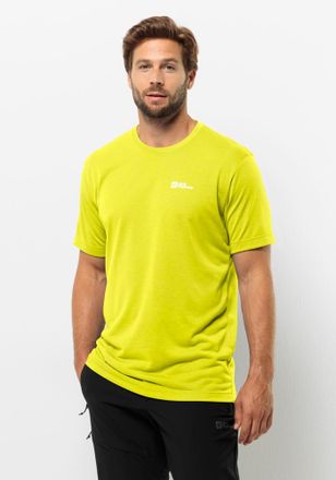 Jack Wolfskin T-Shirt JACK WOLFSKIN VONNAN S/S T M, Herren, Gr. L (52), gelb (firefly), 100% POLYESTER, Shirts T-Shirt