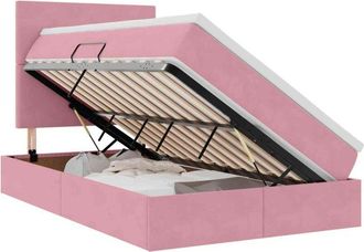 vidaXL Storage Bed with Mattress with Storage Pink 120 x 200 cm Velvet vidaXL