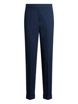 Etro jacquard cropped trousers - Blue