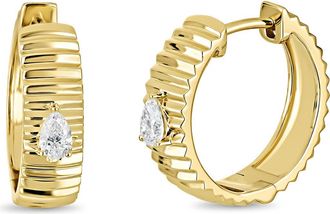 Bony Levy 18K Gold Cleo Diamond Hoop Earrings, 5mm in 18K Yellow Gold/diamond at Nordstrom