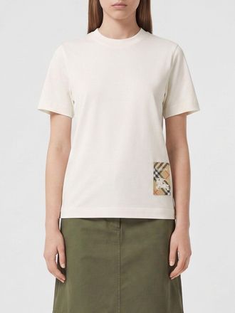 Burberry T-shirt in cotone con stampa logo Equestrian Knight a contrasto