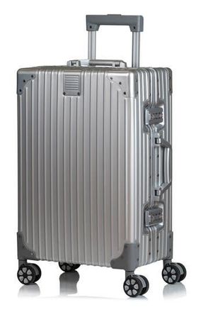 Champs Luggage Aluminum Hardside Spinner Suitcase Carry-On in Silver at Nordstrom Rack