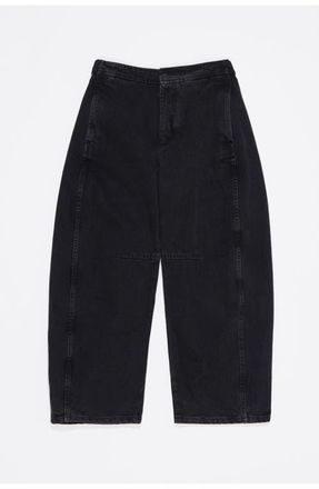 Bimba & Lola Barrel Cut Ankle Jeans in Washed Denim Black at Nordstrom, Size 40 Eu