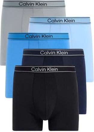 Calvin Klein 5-Pack Boxer Briefs in Black/Shorline/Wolf Grey at Nordstrom Rack, Size X-Large