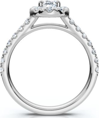 Pompeii3 1 3/8ct Halo Diamond Engagement Ring 14K White Gold Size Selectable
