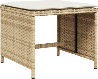 vidaXL Vidaxl - Taburetes De Jard&iacute;n Con Cojines 4 Uds Rat&aacute;n Pe Beige 41x41x36cm