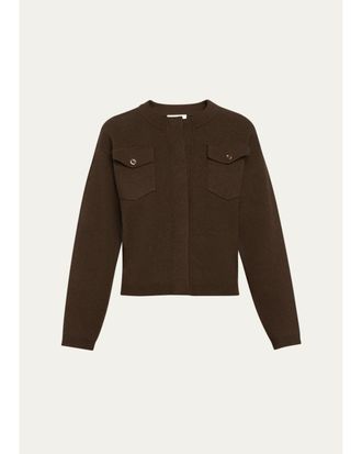 Vince Flap Pocket Wool-Blend Sweater Jacket