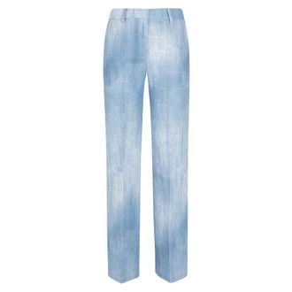 Ermanno Scervino Straight Trousers, female, Blue, Size: 2XS Denim Print Trousers