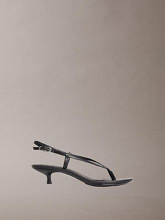 Calvin Klein Lina - Leather Kitten Heel Sandals
