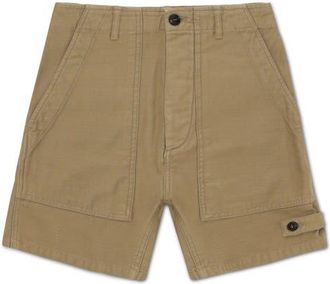 Fortela Jim Fatigue Cotton Satin Shorts in Light Brown at Nordstrom, Size 29 Eu