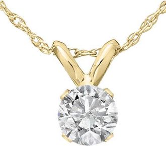 Pompeii3 7/8 Ct Round Diamond Solitaire Pendant in White or Yellow Gold 18 Necklace