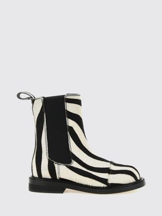 Moschino Zebra Print Leather Chelsea Boots with a Low Heel