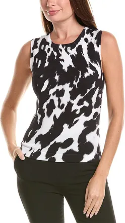 Oscar De La Renta Oscar De La Renta Cow Print Tank