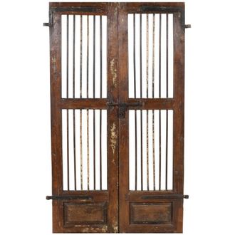 Biscottini International Puerta Corredera Medieval Antigua Interior O Exterior De Madera Maciza Y Hierro