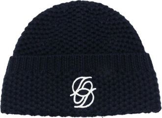 Dr&ocirc;le de Monsieur Le Bonnet Monogramme - Heren - Hoeden - Blauw - ONE Size - Wol - Accessoires