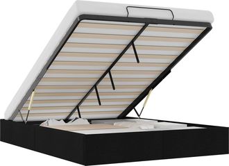 vidaXL Estructura De Cama Ottoman Negro 153 X 203 Cm Tela Vidaxl