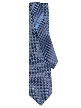 Ferragamo Blue Printed Tie