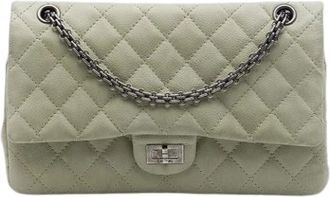 Chanel Pre-owned Double Flap Schoudertas - Dames - Vintage Schoudertas - Groen - ONE Size - Leer - Vintage