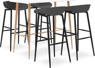 vidaXL 5 Piece Bar Set White and Grey vidaXL