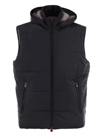 Kiton hooded sleeveless jacket - Blue