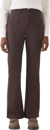 L.k. Bennett Samantha Patch Pocket High Waist Flare Jeans in Chocolate at Nordstrom Rack, Size 16 Us / 20 Uk