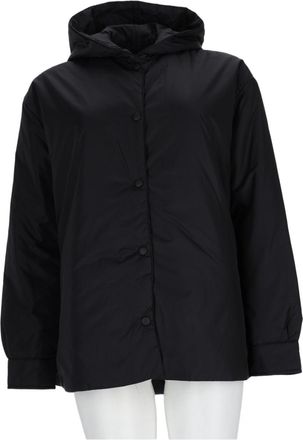 Aspesi Black Boxy Polyamide Hooded Sports Jacket