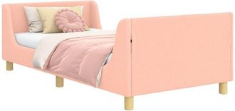 vidaXL Cama Para Ni&ntilde;os Con Cabecero Rosa 90 X 200 Cm Tela De Oveja Vidaxl