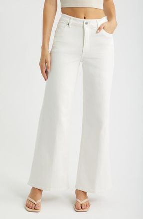 Good American Good Waist Palazzo Jeans in White001 at Nordstrom, Size 12