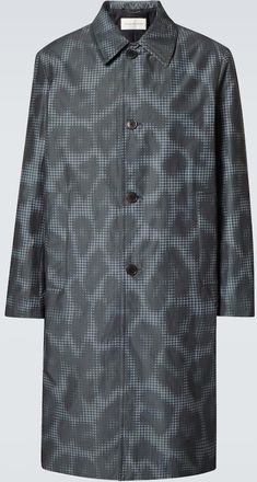 Dries Van Noten Leopard-print checked car coat