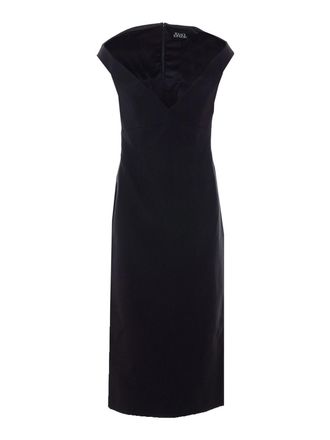 Solace London Black Monica Midi Dress